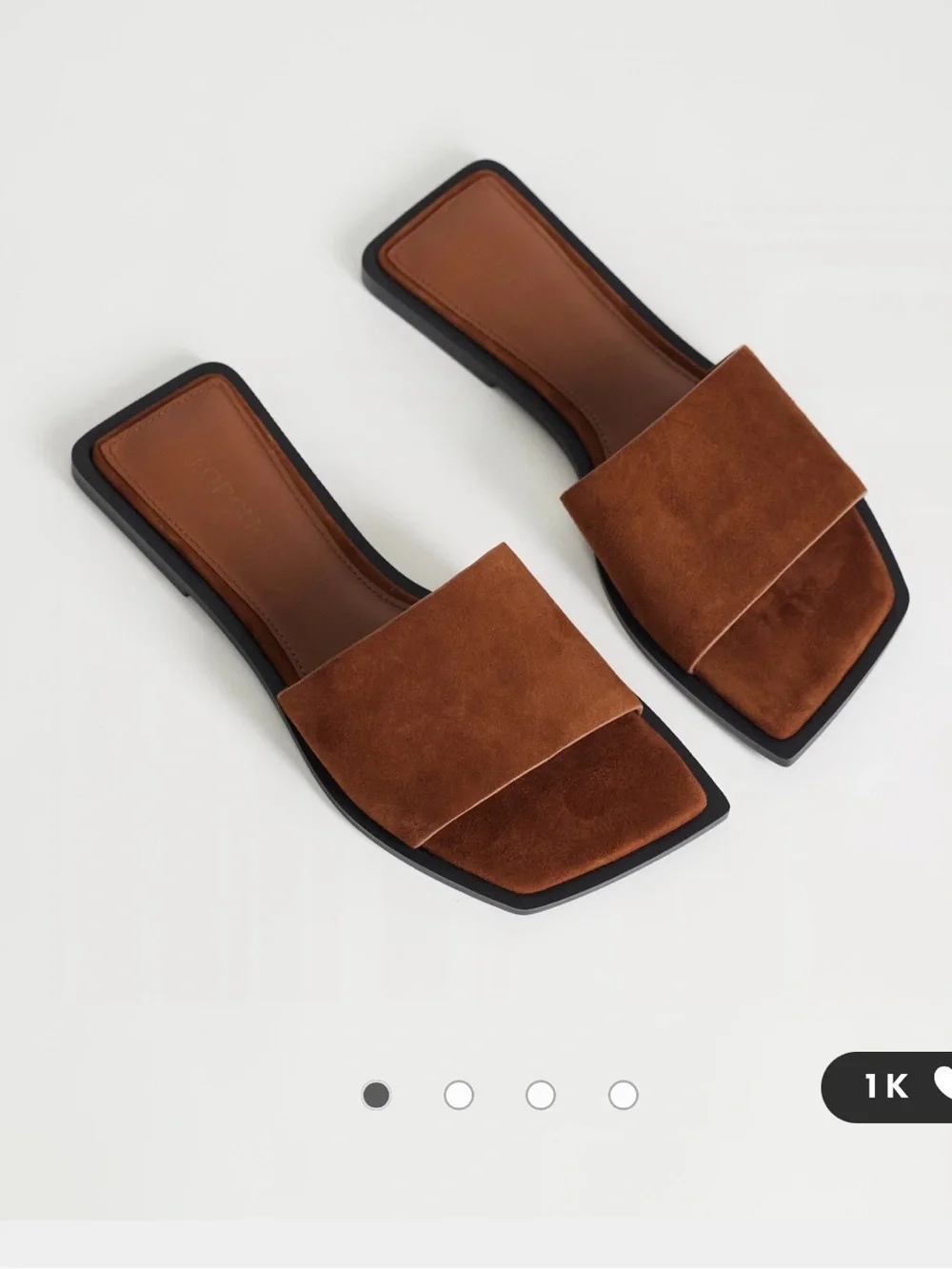 NWT Topshop 100% Suede Sara Mule Sandals in Brown with modern square toe. Size 9